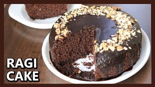 Eggless Ragi Chocolate Cake  How To Make Cake In Pressure Cooker  Healthy Ragi Cake with Jaggery [upl. by Varrian]