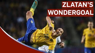 Zlatan Ibrahimovic Scores Amazing 30yard Bicyclekick vs England  Sweden 42 England [upl. by Assener856]