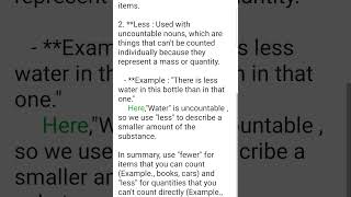 Fewer and Less Difference  English Grammar ielts cbse icse sslc kpsc ktetexam grammarbasic [upl. by Madai]