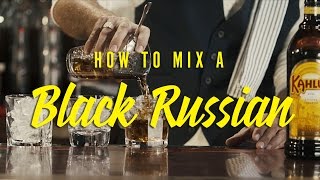 How to mix a perfect Black Russian ☝🏽 [upl. by Ahsinehs308]