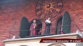 The traditional jagiellonian university clock Krakow Poland [upl. by Corydon]