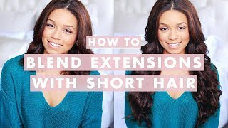 How To Clip In and Blend Hair Extensions with ShortMedium Length Hair [upl. by Pearlstein]