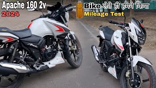 2024 new Apache 160 2v Mileage test  Shocking mileage  Adorable travelers [upl. by Yddet]