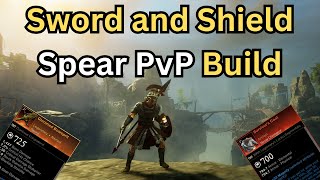 Sword and Shield Spear PvP Build New World Aeternum with PvP zone gameplay [upl. by Lerraf]