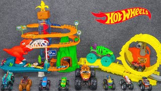 Hot Wheels Collection Unboxing Review ASMR  Hot Wheels Monster Trucks Power Smashers Track Set [upl. by Nautna]