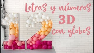 Letras y números gigantes 3D de cartón pluma para rellenar con globos [upl. by Kit778]