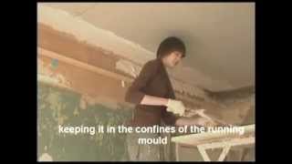 HOW TO RUN A SOLID CORNICE USING LIME PUTTY AND CLASS A PLASTER [upl. by Alleen]