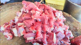 BONLESS MUTTON CUTTINGKIRAN MEAT CUTTINGROYAL MUTTON SHOP KARIMNAGAR MOKHARAM PURA [upl. by Eikcid]