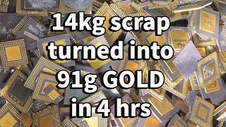 Gold Recovery from 14kg CPUs [upl. by Ahseyi890]