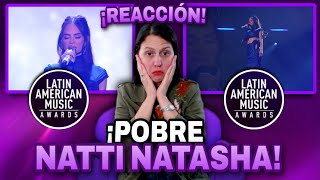 REACCIÓN a Natti Natasha cantando La Falta Que Me Haces en los Latin AMAs 2023 [upl. by Ainola]