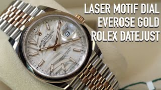 The new Rolex Datejust 126201 rolesor everose gold PALM DIAL motif unboxing amp review [upl. by Arihsan]