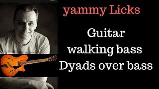 major ii v i lesson  guitar dyads over bass walking bass lines [upl. by Eberly]