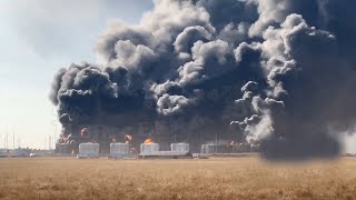 Russian Proletarsk oil depot is burning for the fifth day in a row [upl. by Anet]