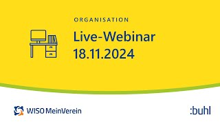 WISO MeinVerein Web Live Webinar  Desktop Stammtisch 18112024 [upl. by Belen262]