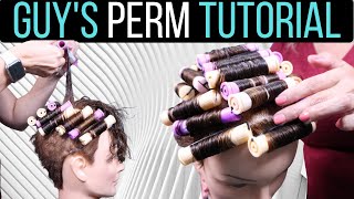 Mens Perm Tutorial  Teenage Boy Perm  How to Perm Hair for Men [upl. by Nerrol]