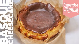 SUPER EASY Burnt Basque Cheesecake Recipe  Cupcake Jemma [upl. by Itsrik]