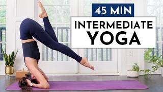 45 Min Intermediate Yoga Flow Arm Balances Binds amp Inversions [upl. by Ennovihc]