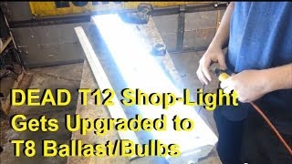 Convert T12 Florescent shop lights to T8 Ballast and Bulbs [upl. by Briana388]