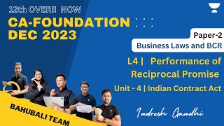 L4  Performance of Reciprocal Promise  Unit 4  Indian Contract Act  Indresh Gandhi [upl. by Akimrehs]