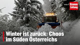 Winter ist zurück Chaos im Süden Österreichs  kronetv NEWS [upl. by Einittirb]