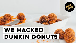 Dunkin Donuts Choco Butternut Munchkins Recipe How to Make Coconut amp Choco Donut Balls  Pepperph [upl. by Reiniar820]