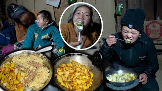 Nepali Village style traditional food  A dish made from wheat flour and rice  Nepali food vlog [upl. by Acyre979]