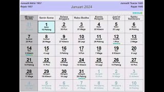 Kalender Jawa Januari 2024 Lengkap Hari Baik [upl. by Yle963]