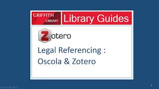 Using Zotero with the Oscola legal referencing system [upl. by Toft]