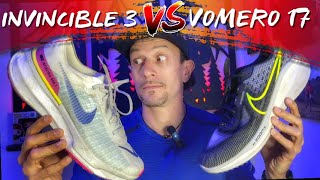 NIKE INVINCIBLE RUN 3 VS VOMERO 17 Cuál es mejor UltraSersh [upl. by Mcquoid]