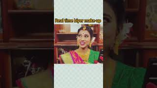 Reel time biyer makeup vs real time biyer makeup 😘viralvideo trending youtubeshorts [upl. by Navanod]