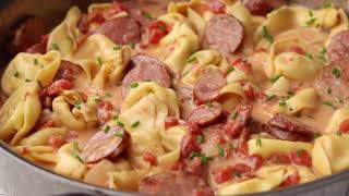 Andouille Sausage Tortellini Skillet [upl. by Rehpinnej423]