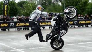 Chris Pfeiffer stunt world champion wet show wheelie stoppie [upl. by Annamaria]