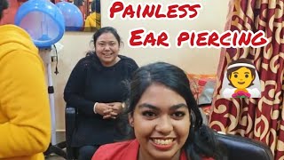 कान में खेद  Ear Piercing  Painless Ear Piercing  earpiercing gunshot [upl. by Elwaine991]