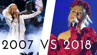 Christina Aguilera  Its A Mans World 2007 VS 2018 [upl. by Dnaltiak]