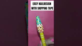 EASY NAILDESIGN 💅 WITH STRIPPING TAPE tapenaildesign tapenailart nailart nailartwithtape shorts [upl. by Ursula828]