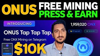 ONUS Free Mining Tap Tap amp Earn 10000 Full Guide  ONX Tokan Airdrop  ONUS Wallet Withdraw [upl. by Hcurob]