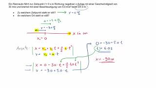 PhysikTaktik Aufgaben lösen Gleichmässig beschleunigte Bewegungen [upl. by Anairt273]