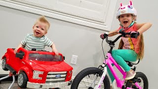 Kids Get New Rides Baby Preston Gets His 1st Truck [upl. by Dnalwor]