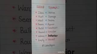 Synonym word english spokenenglish vocabulary handwriting short viralshort [upl. by Earased]