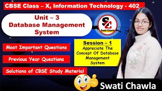 Appreciate the concept of DBMS  Class 10 IT  Important Questions of Database Management System [upl. by Agrippina]