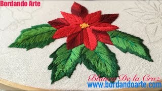 BORDAR A MANO FLOR DE NOCHEBUENA PASO A PASO [upl. by Mitchell]