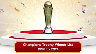 ICC Champions Trophy winner list from 1998 to 2017 [upl. by Zalea]