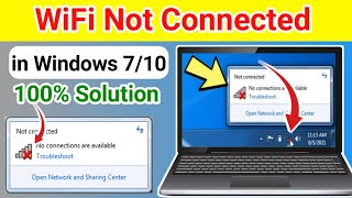 Windows 7 WiFi Problem  WiFi Not Connected in windows 10 7  WiFi not showing in laptop [upl. by Anij]