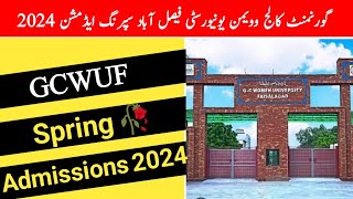 Government college women university Faisalabad spring admissions 2024  GCWUFGCWUF Spring admission [upl. by Florie782]