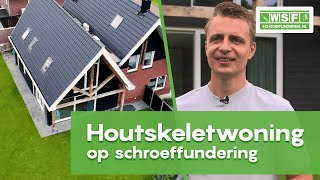 HOUTENSKELET woning op SCHROEFFUNDERING  Weenk Schroeffundering [upl. by Weiman]