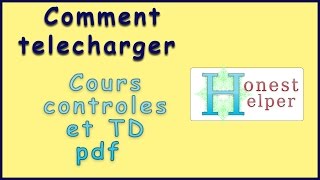 comment telecharger cours  controles et TD electronique [upl. by Medarda]