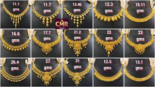 Lightweight Plain Gold Necklaces  Gold Necklace Collection  CMR Jewellers  Courier available [upl. by Anilatak]