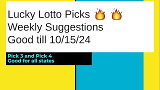 🔥💰Lucky Lotto Picks Weekly Suggestions Pick 3 amp 4 Good till 101524 [upl. by Ardien]