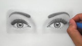 How to Draw Realistic Eyes for BEGINNERS  Super Detailed Instructions [upl. by Nesnar]