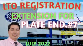 NEW LTO ADVISORY FOR REGISTRATION EXTENSION IN JULY 2022 [upl. by Atirac]